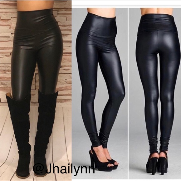 High waisted faux leather leggings ‼️FIRM‼️ - Picture 3 of 9
